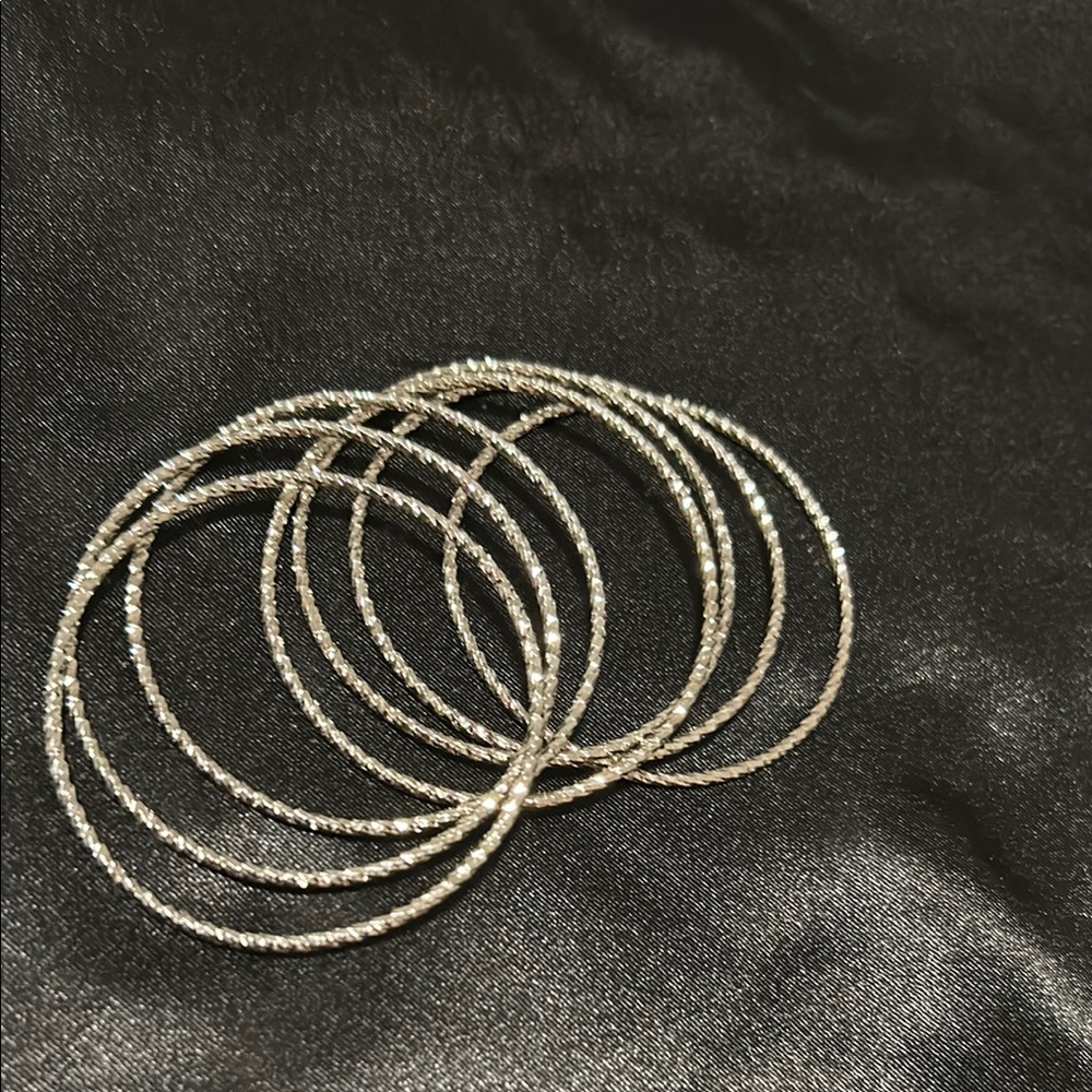 Elegant Silver Kids' Bangle Set